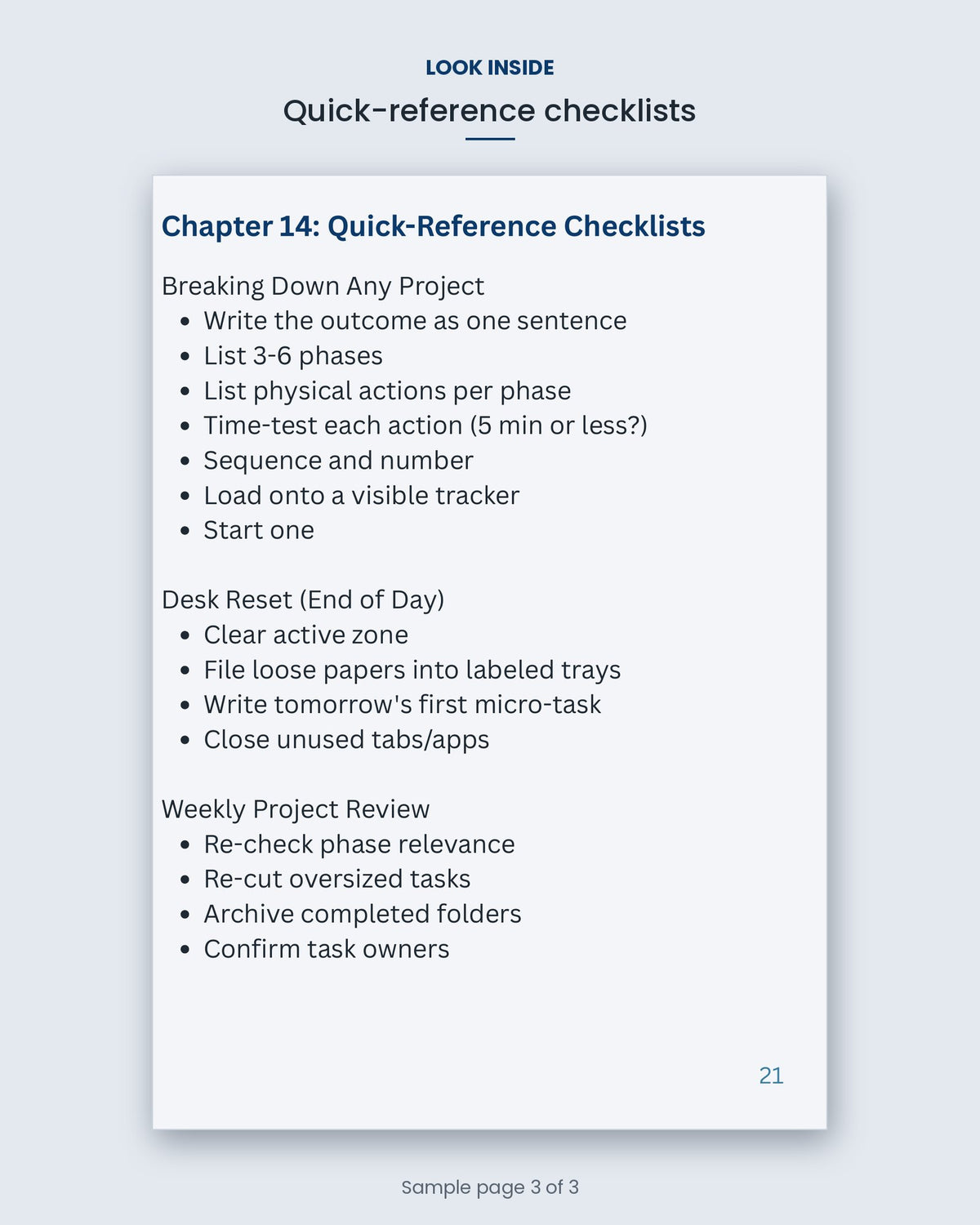 Look inside Micro-Tasking: quick-reference checklists