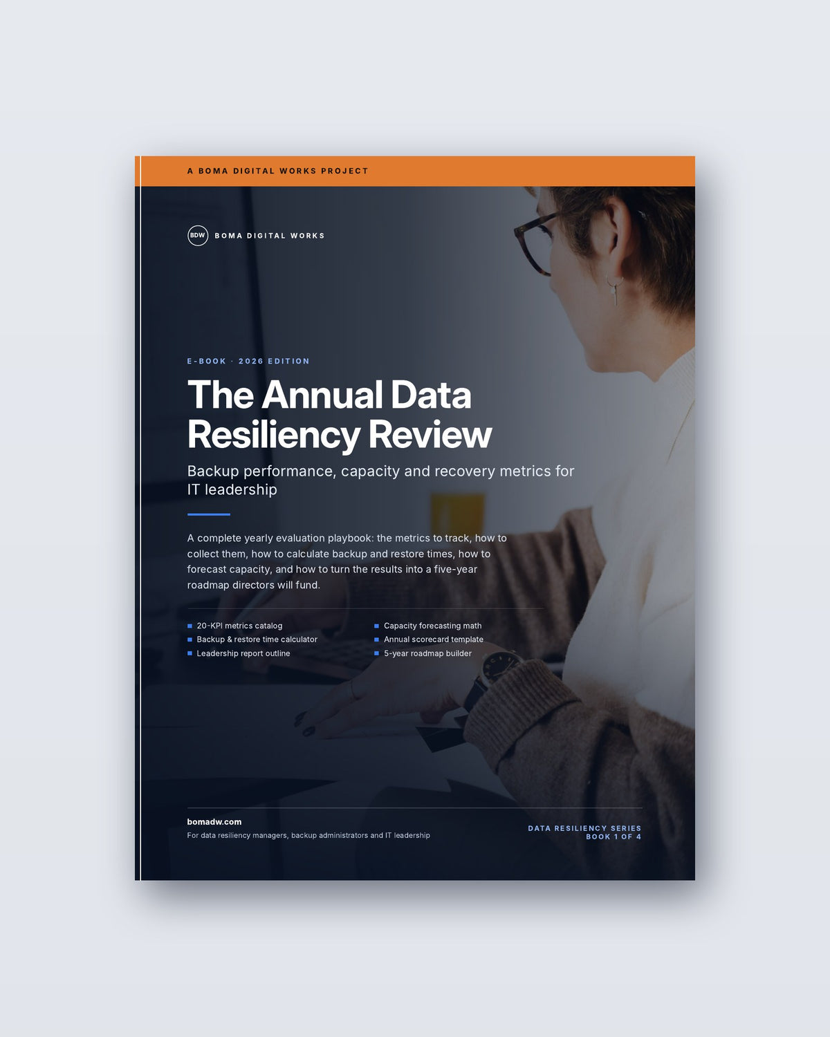 Cover of The Annual Data Resiliency Review, Book 1 of the Data Resiliency Series, an e-book by Boma Digital Works