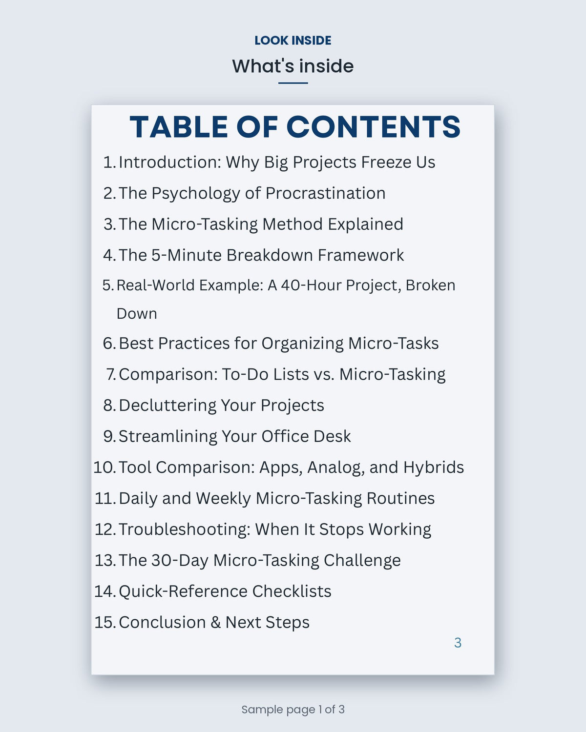 Look inside Micro-Tasking: table of contents