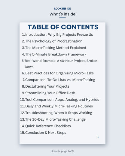 Look inside Micro-Tasking: table of contents
