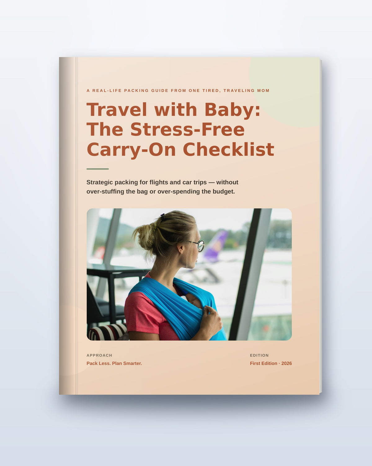 Travel with Baby: The Stress-Free Carry-On Checklist, 3D book mockup