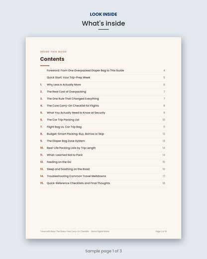 Look inside Travel with Baby: contents page