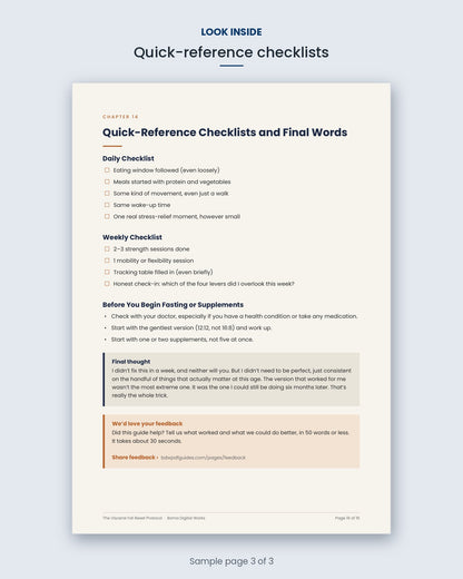 Look inside The Visceral Fat Reset Protocol: quick-reference checklists